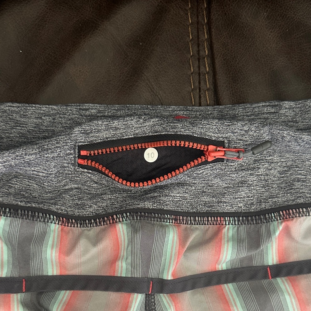 Striped Gray and Pink Women's Shorts - Picture 4 of 4